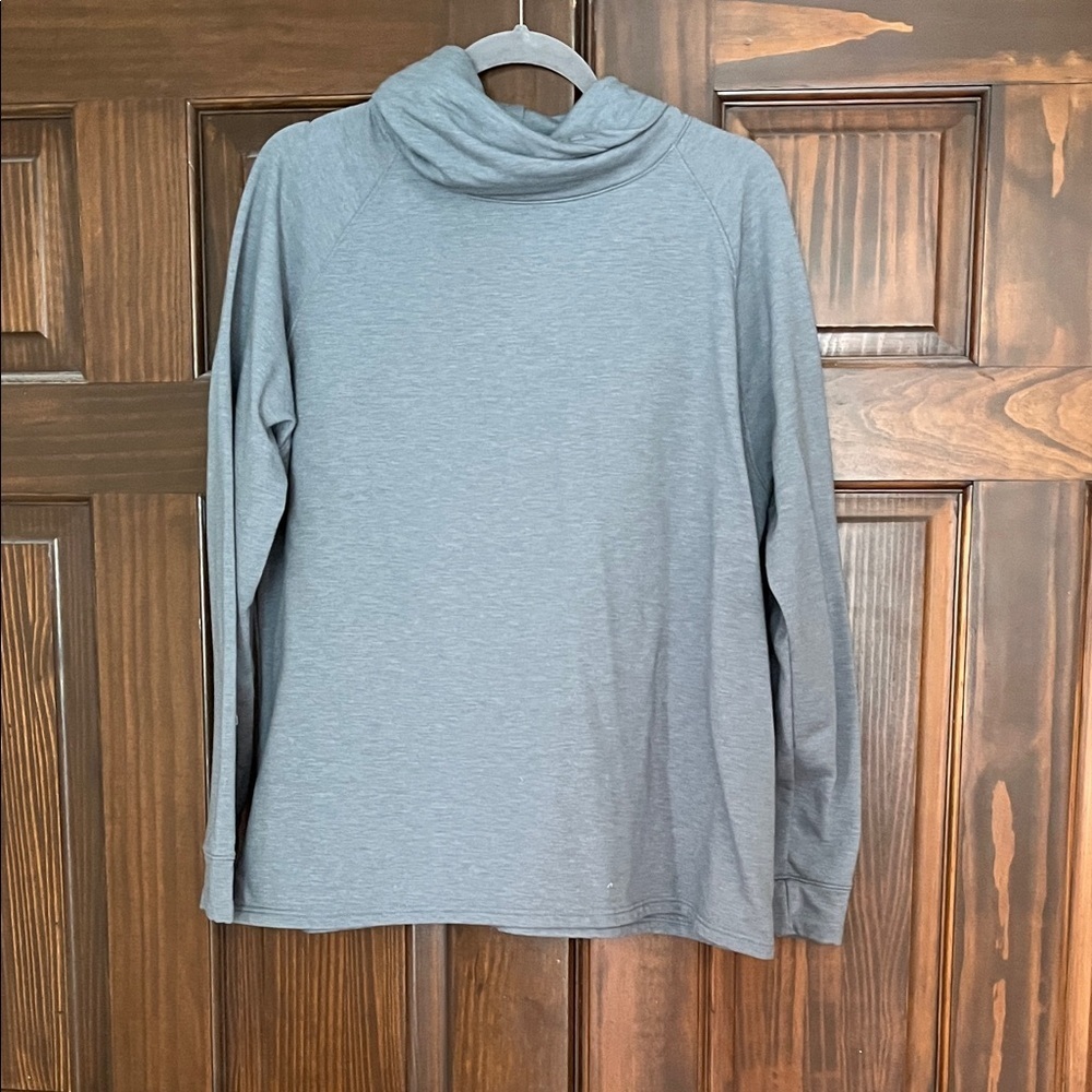 Blue Gray Long Sleeve cowl neck Sweatshirt 32 Degrees Heat Size XXL